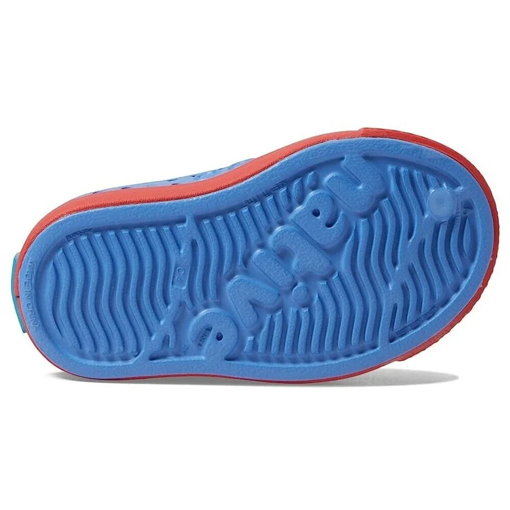 Native Shoes Jefferson Toddler C4 Resting Blue Hyper Red Slip-On Shoes ZOGG2598